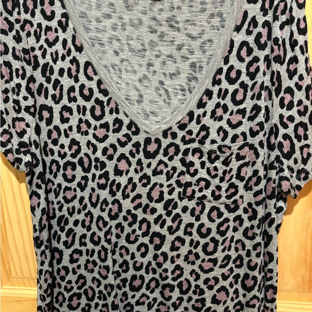 Torrid Leopard Print V-Neck Top size 2